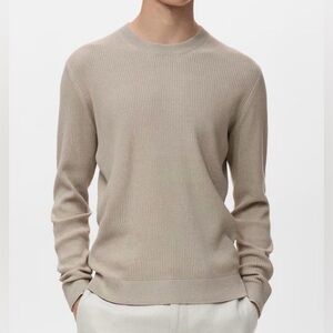 Mango Fine rib-knit cotton Jersey in Mix Pepper color size M